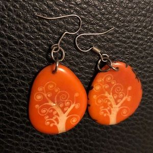Tree Of Life Carved Earrings